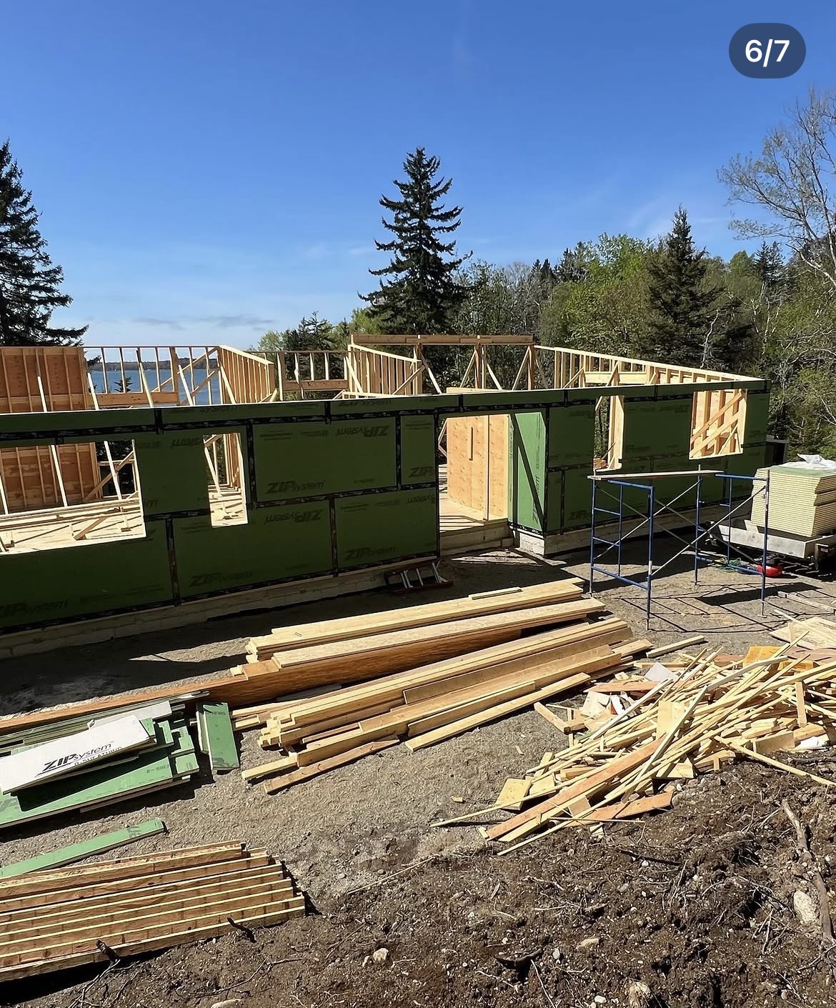 New waterfront home framed and sheathed with ZIP System panels