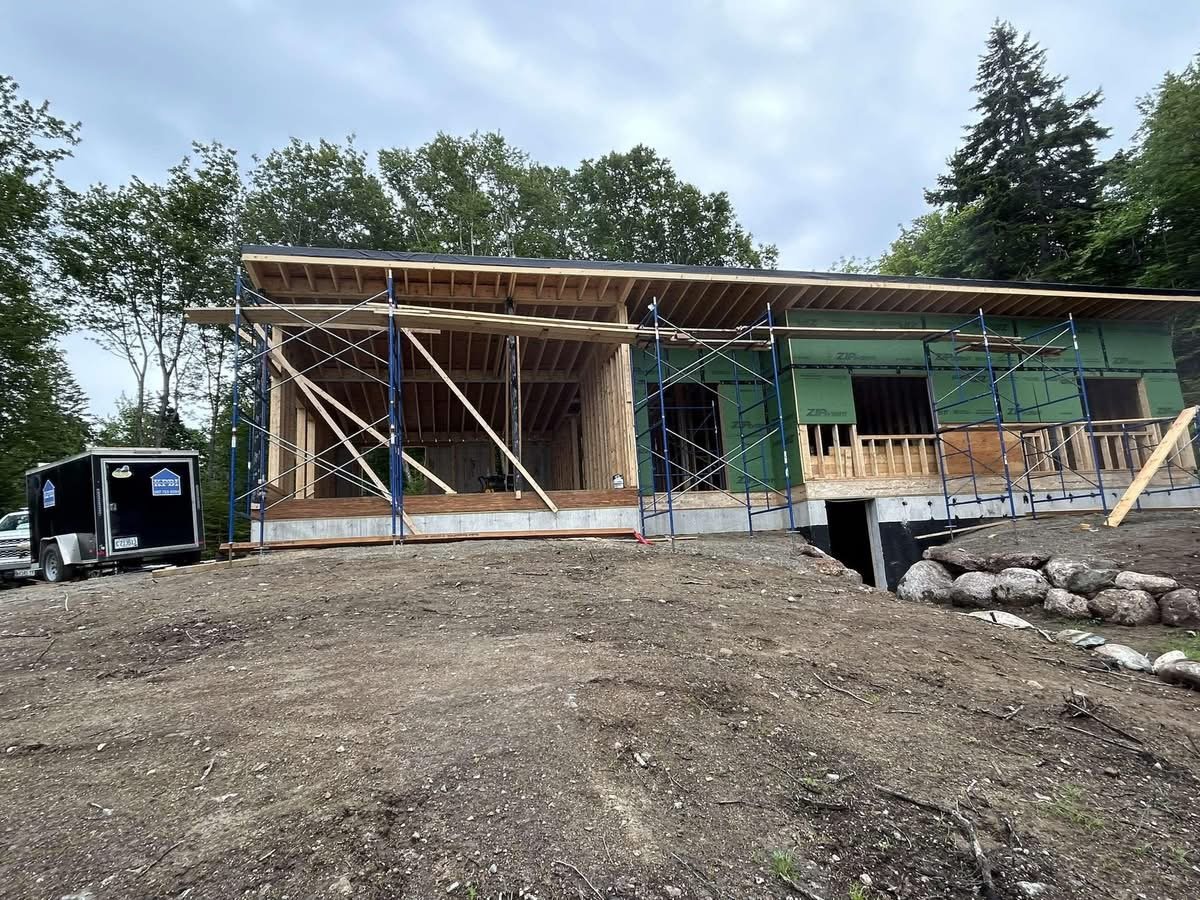 New home under construction by Keith Pomeroy Building, INC. in Maine